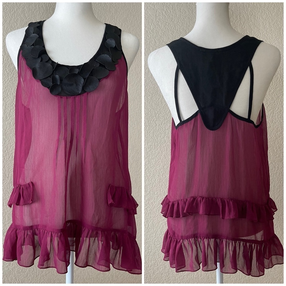 NWT boutique sheer racer back tank - small